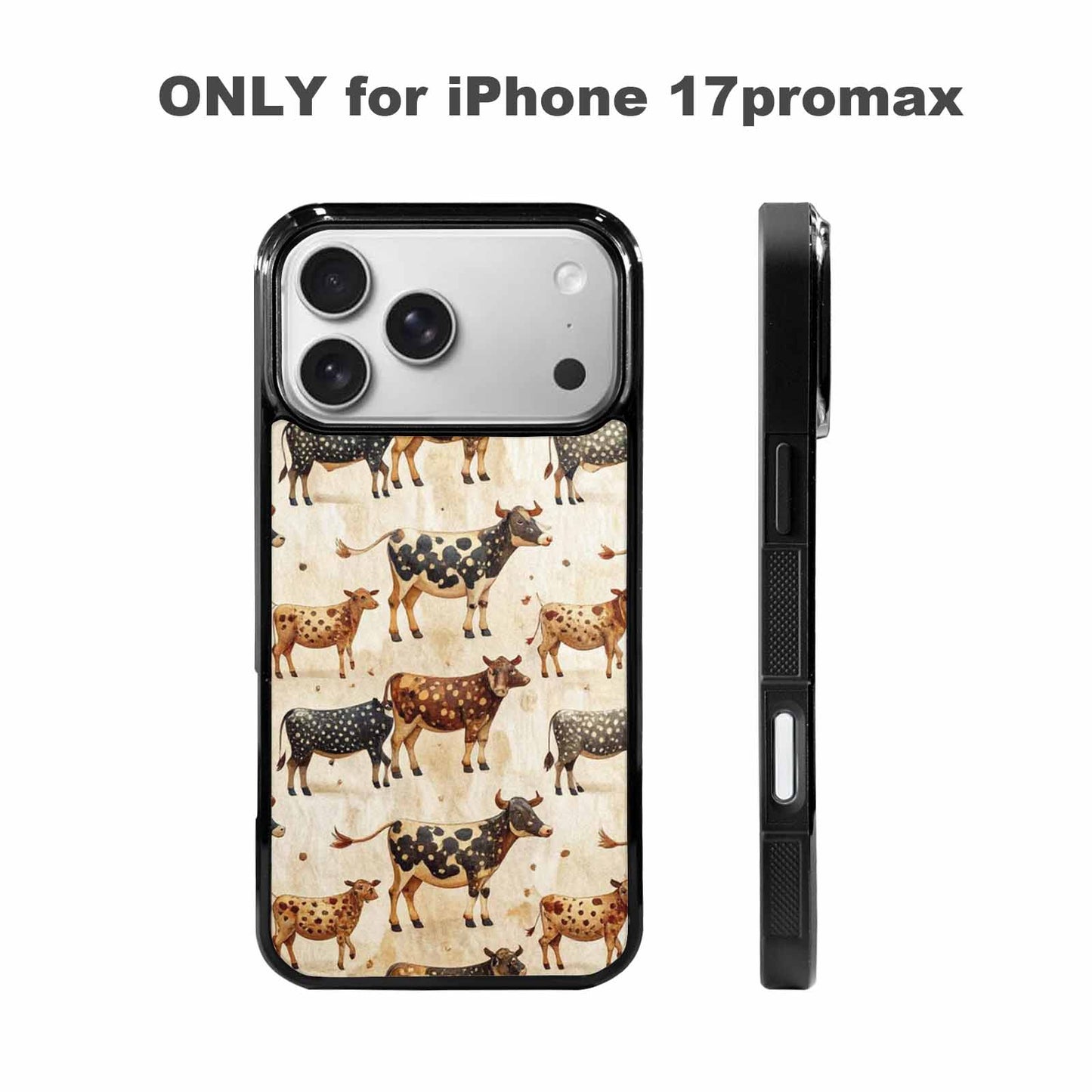 iPhone 17 Pro Max Case — Small Cow Animal Print Animal Print, Custom Made Phone Cover