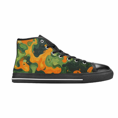 WOMEN'S Military Camouflage Blotch High Top Canvas Y2K Custom Sneakers