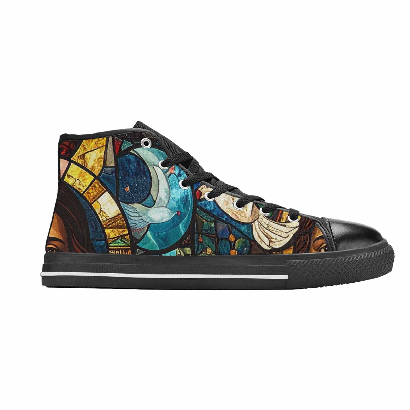 WOMEN'S Jesus Face Small High Top Canvas Vivid Custom Shoes
