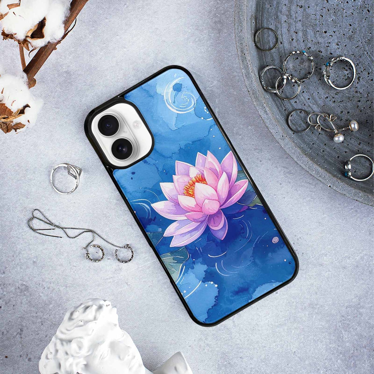 iPhone 16 Plus Case — Monet Water Lilies Painting Pattern, Personalized Phone Case