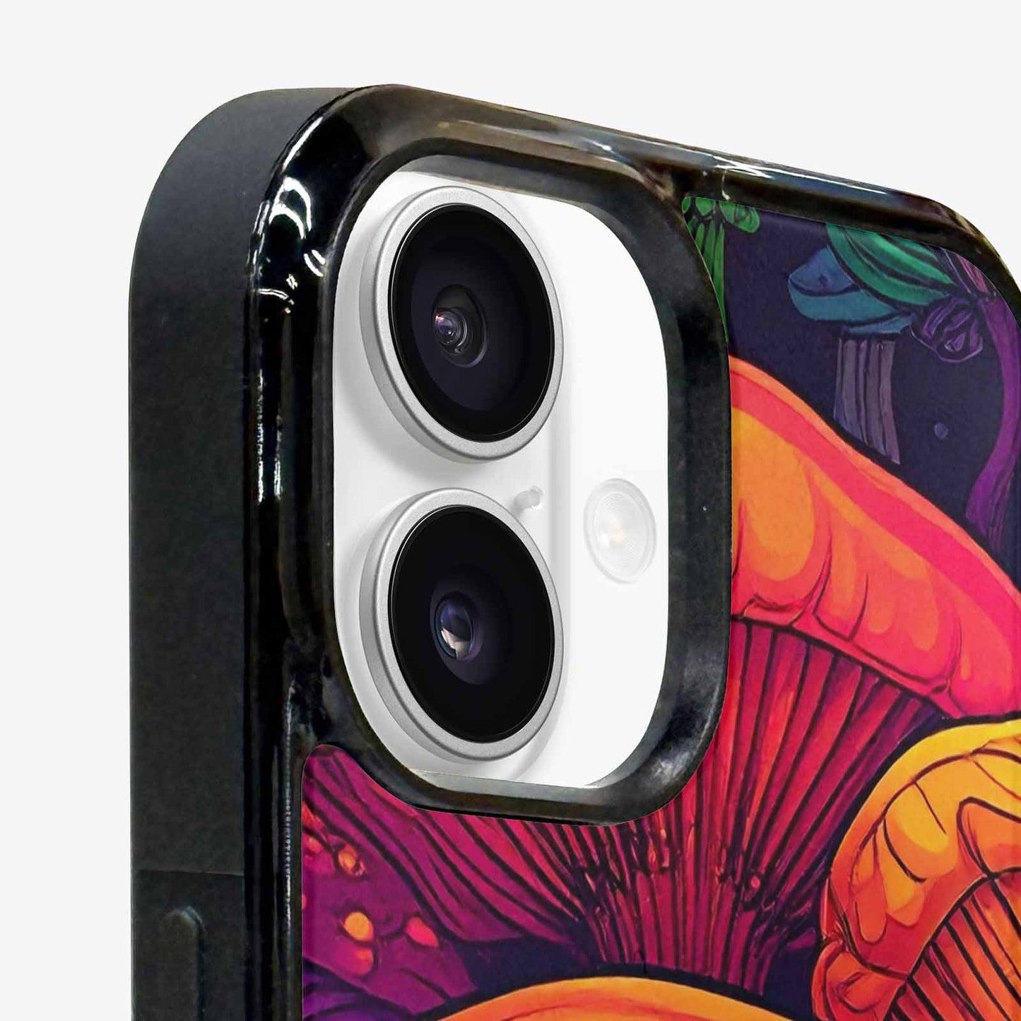 iPhone 16 Case — Psychedelic Mushroom Cartoon Pattern, Customized Protective Case