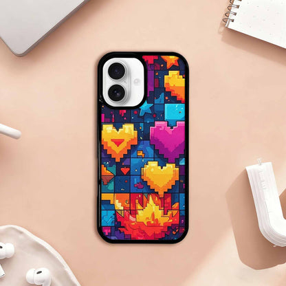 iPhone 17 Case — Pixel Art Bit Burst Original Art, Custom Print Case Cover