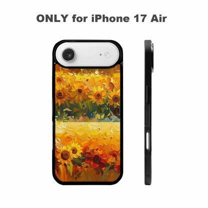 iPhone 17 Air Case — Impressionist Sunflower Brushstroke Pattern Hundreds Floral, Custom Art Phone Cover