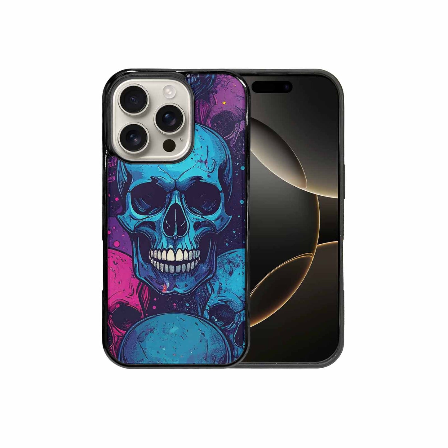iPhone 16 Pro Case — Skulls Splatter Comic Custom, Original Design Phone Case