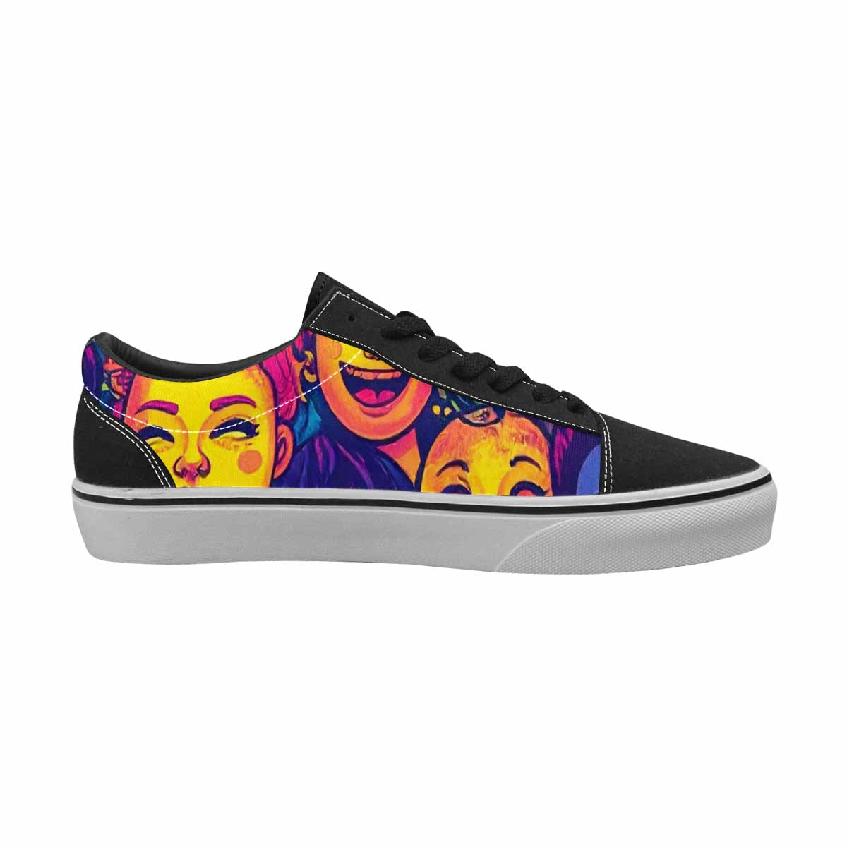WOMEN'S Funny Looking Cartoon Canvas Lace-Up Neon Fantasy Shoes