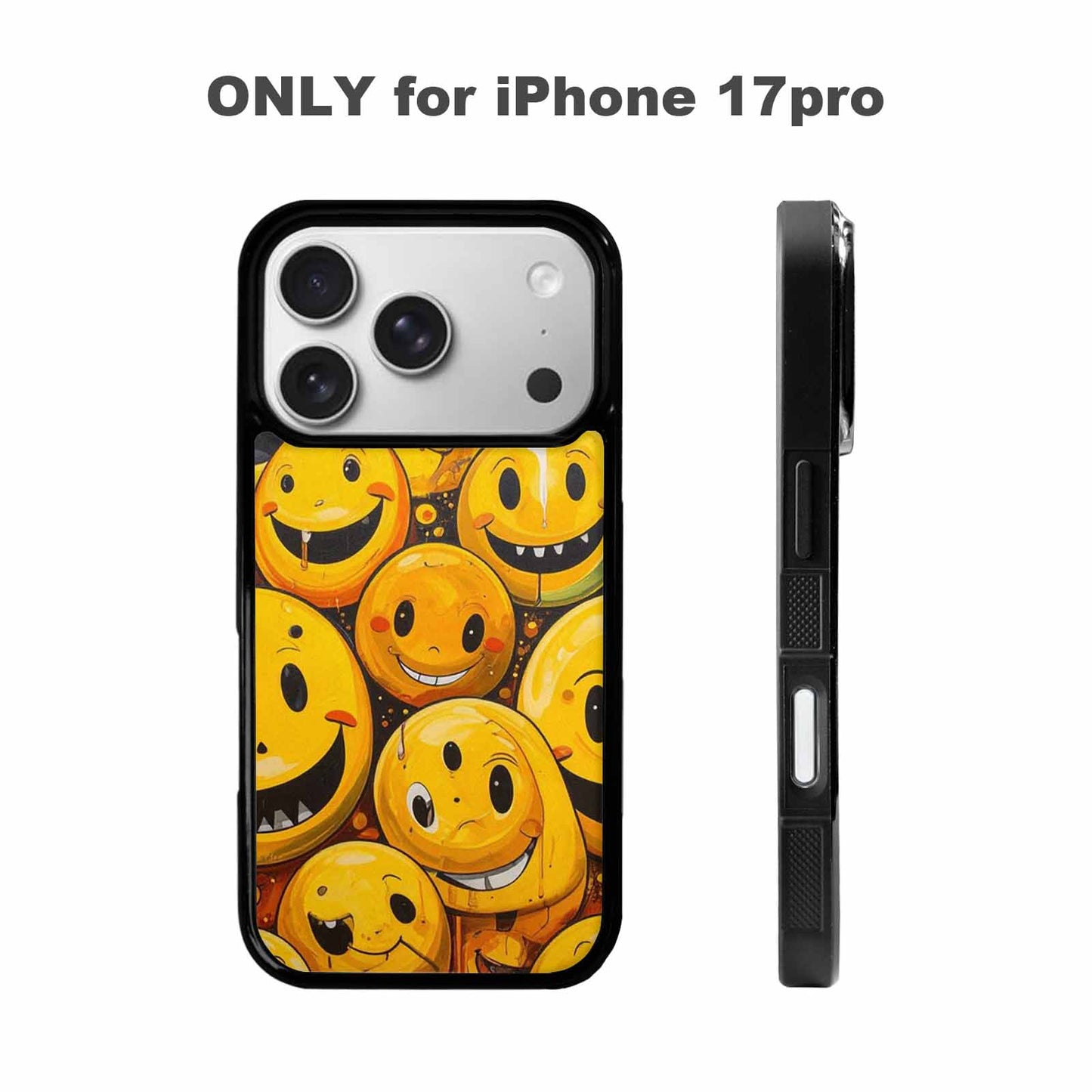 iPhone 17 Pro Case — Melting Moon Smiley Yellow Version Original, Customized Protective Case