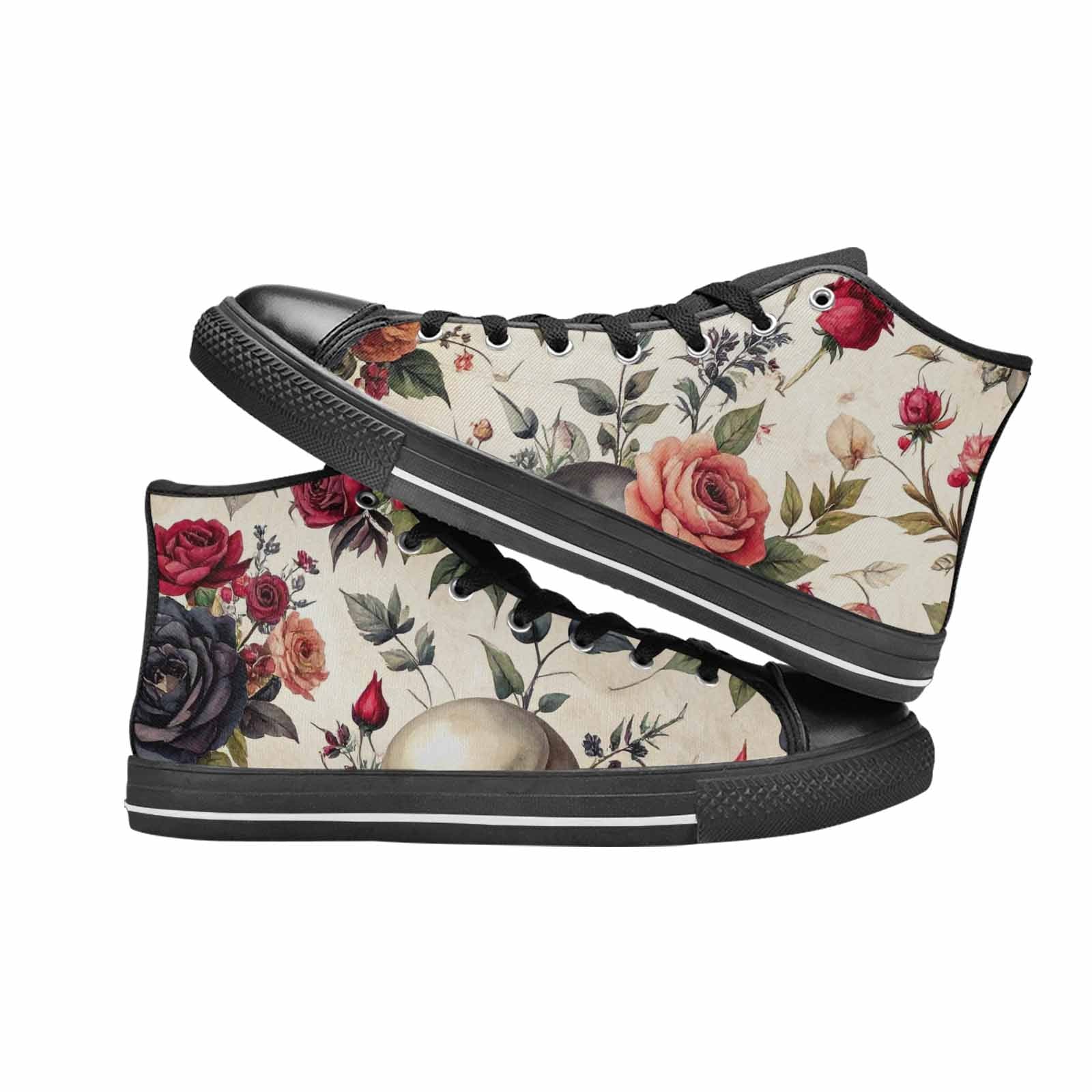 MEN'S Skulls - Roses High Top Canvas Grunge Sneakers