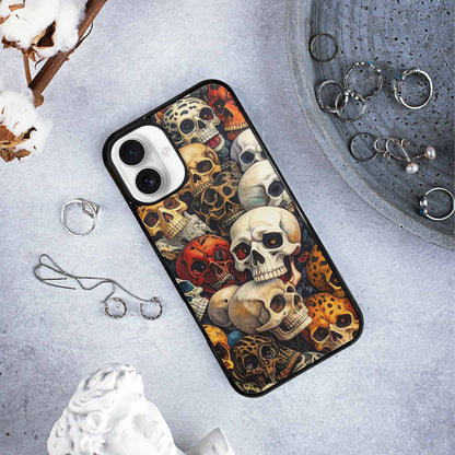 iPhone 16 Plus Case — Skulls Pattern Hundreds Of Sma 1q9, Custom Made Phone Cover
