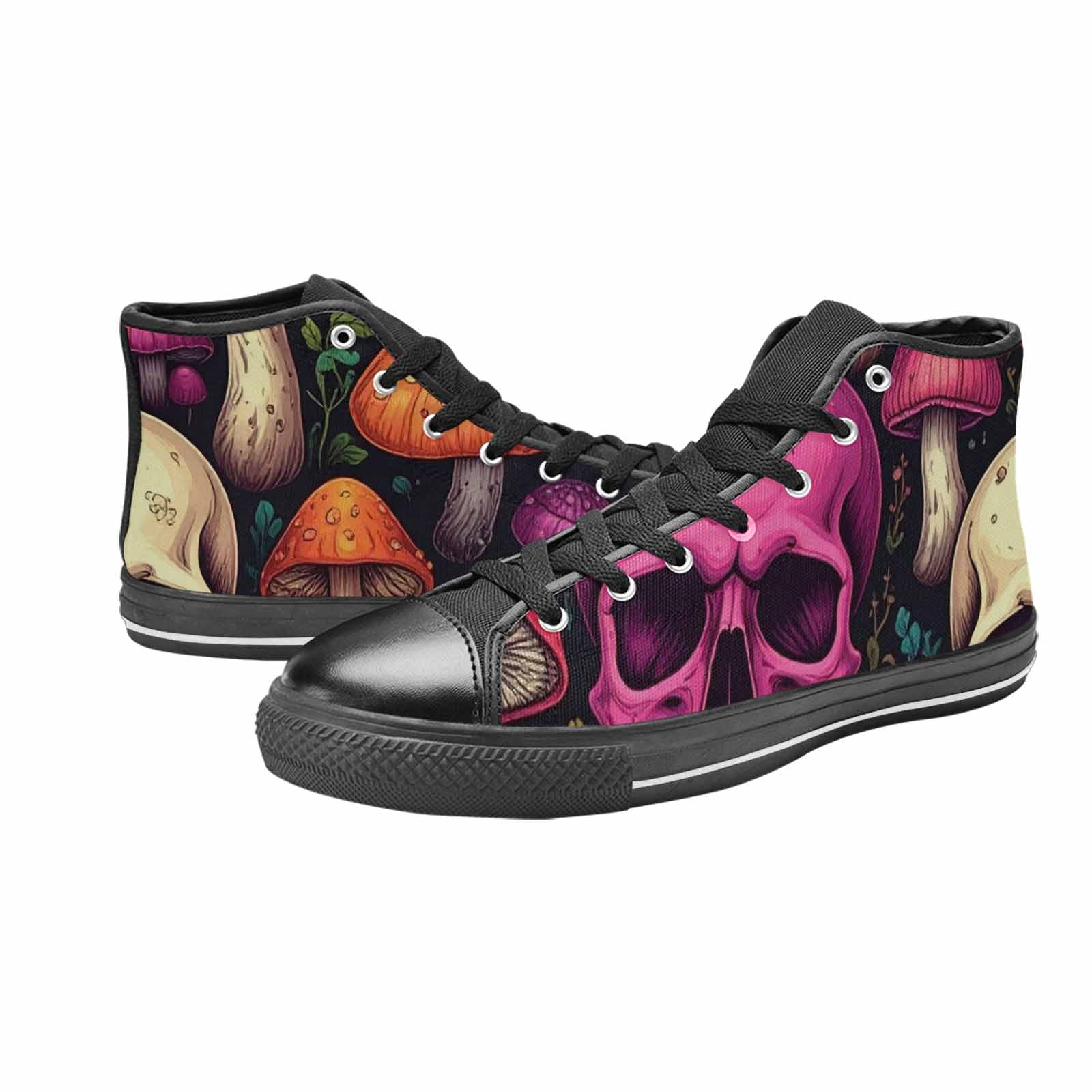 WOMEN'S Mushroom Skull High Top Canvas Surreal Custom Shoes