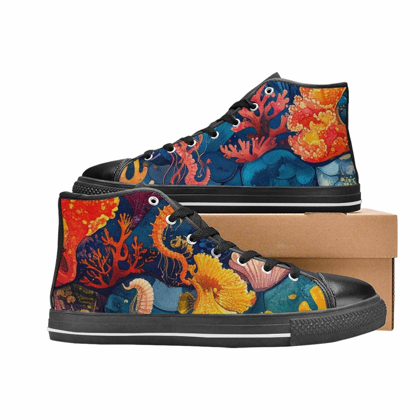 MEN'S Fish Scale Coral High Top Canvas Y2K Sneakers