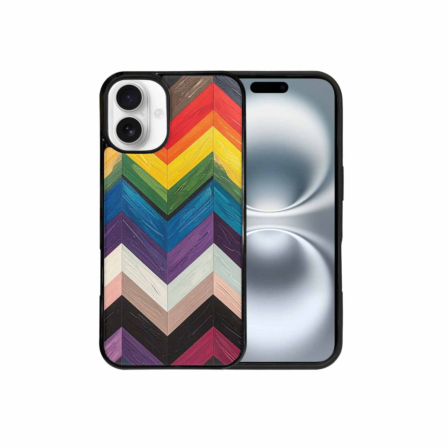 iPhone 16 Plus Case — Progress Pride Flag Color Theme Small, Custom Made Phone Cover
