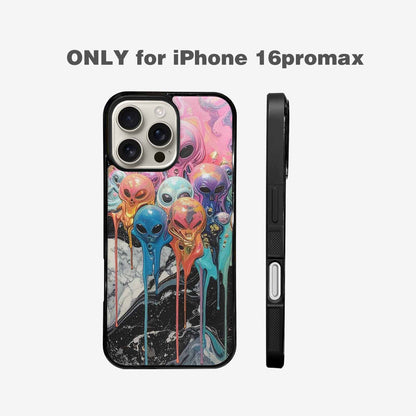 iPhone 16 Pro Max Case — Aliens Marblemelting Aliens Pa L2w Personalized, Custom Art Phone Cover