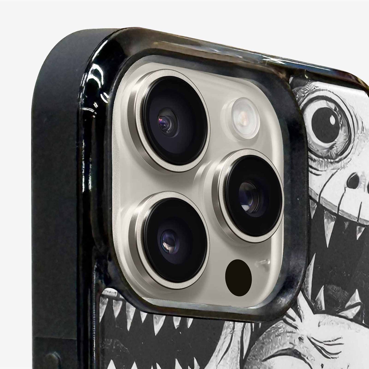 iPhone 16 Pro Case — Black And White Monster Face Collage, Custom Art Phone Cover