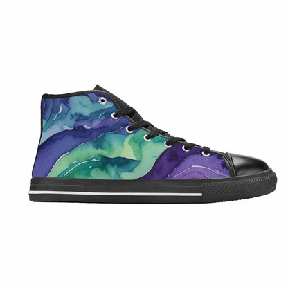 WOMEN'S Galaxy Aurora Nebula High Top Canvas Vivid Custom Shoes
