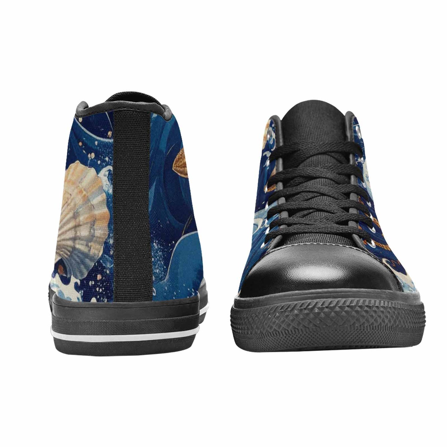 MEN'S Ocean Wave High Top Canvas Surreal Custom Shoes