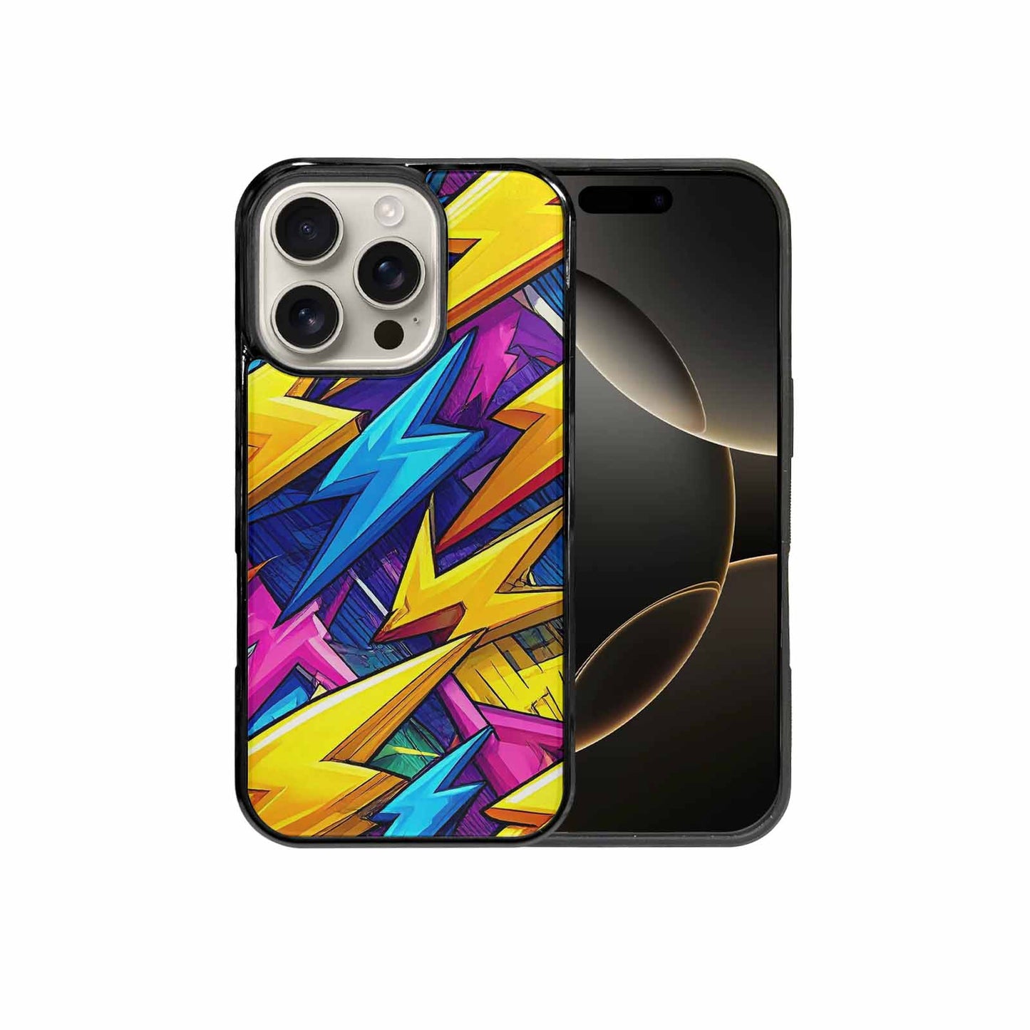 iPhone 16 Pro Case — Lightning Bolt Storm Pattern Hundreds Of, Unique Phone Case Design