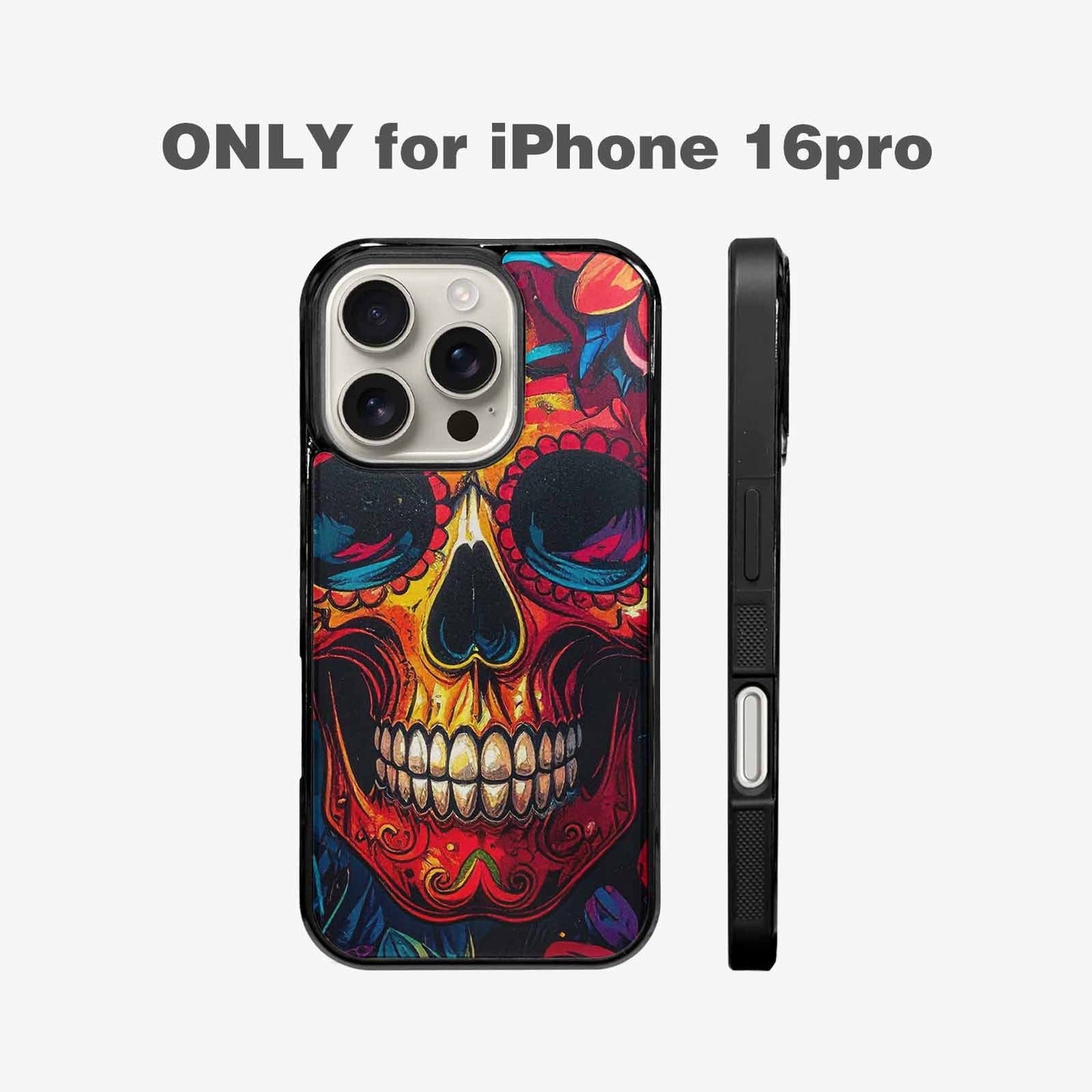 iPhone 16 Pro Case — Graffiti Skull Art Seamless Pattern Vibrant, Personalized Phone Case
