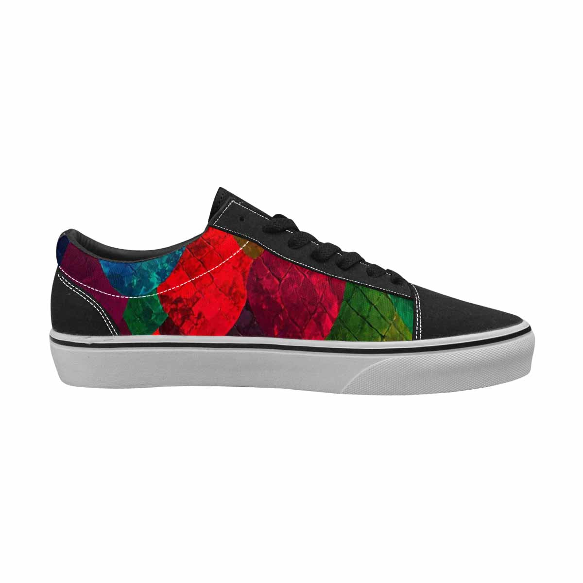 MEN'S Dark Snake Print Canvas Lace-Up Wallpaper Art Shoes