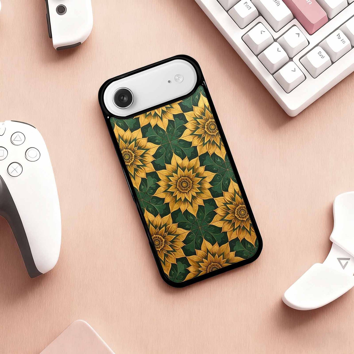 iPhone 17 Air Case — Sunflower Mandala Kaleidoscope Floral, Customized Protective Case