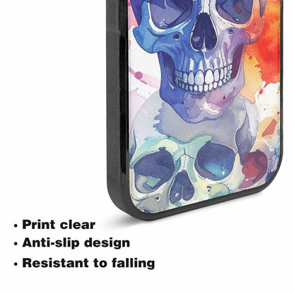 iPhone 15 Plus Case — Kulls Watercolor Skulls Small Skull Pattern, Unique Phone Case Design