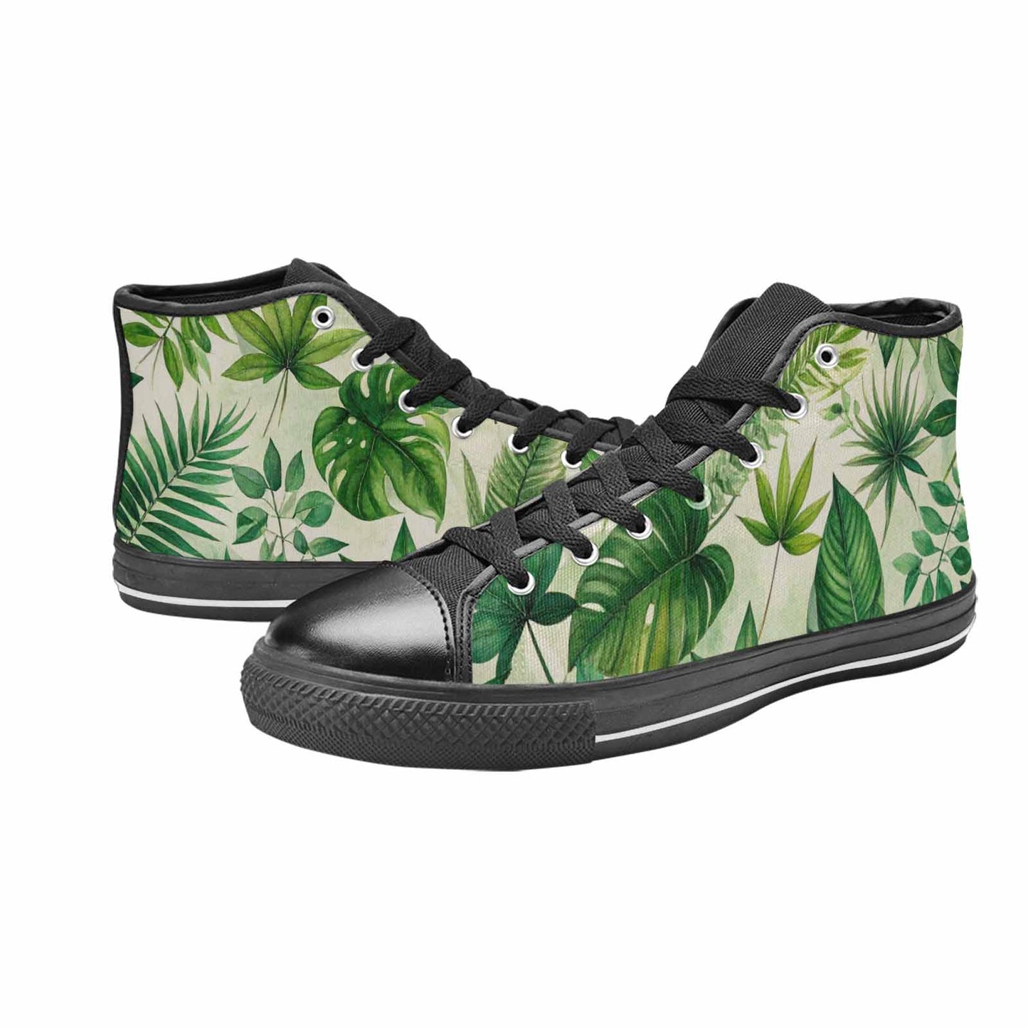 WOMEN'S Seven-Point Palmate Leaf High Top Canvas Neon Fantasy Shoes