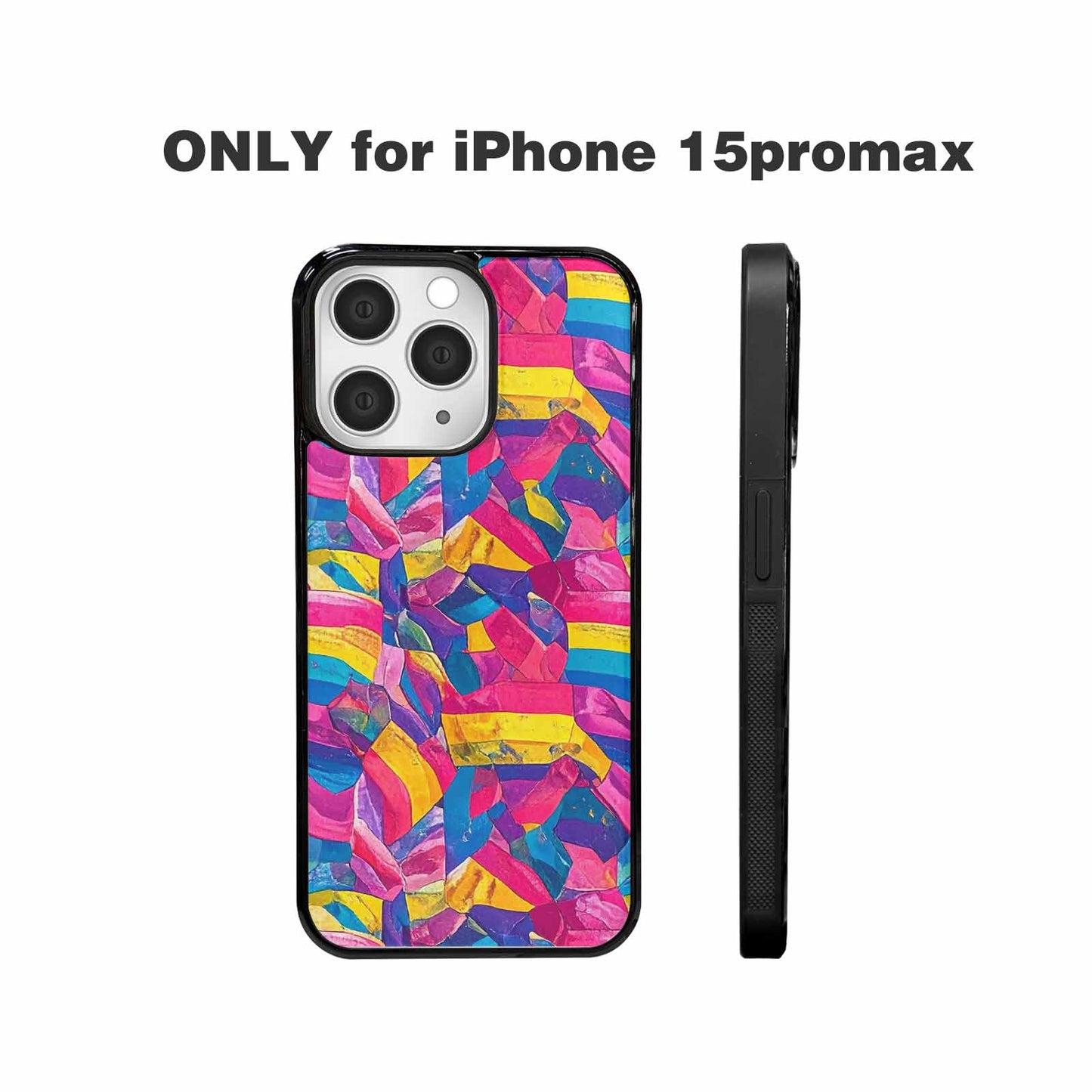 iPhone 15 Pro Max Case — Pansexual Flag Color Theme Small Rainbow, Custom Made Phone Cover