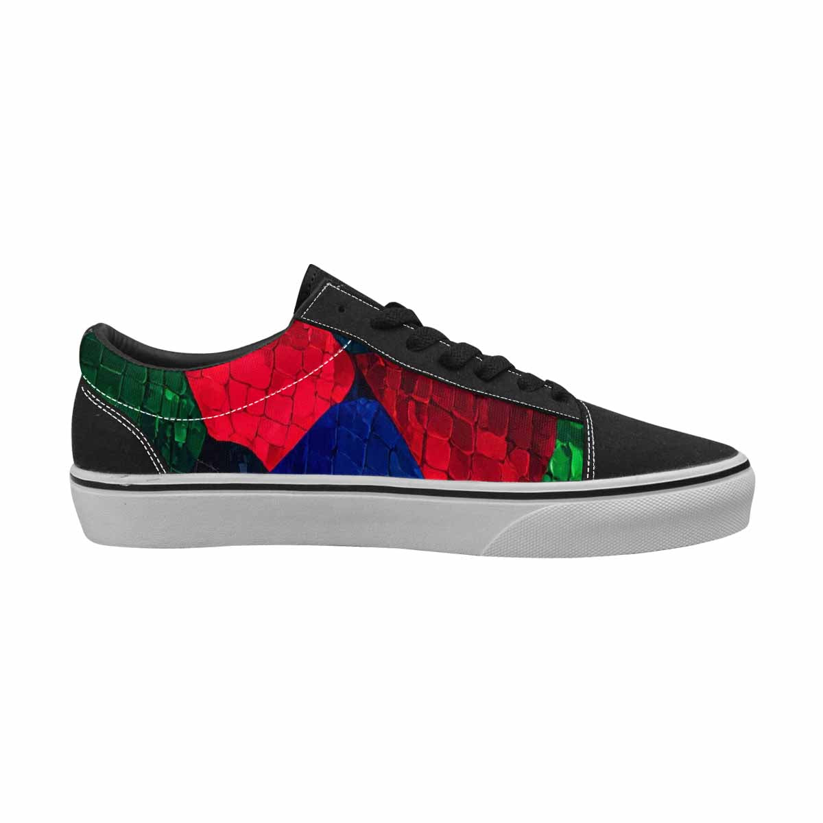 WOMEN'S Dark Snake Print Canvas Lace-Up Y2K Custom Sneakers