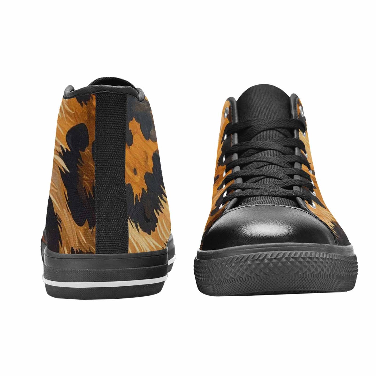WOMEN'S Leopard Soft Airbrush Gradient High Top Canvas Wallpaper Art Custom Sneakers
