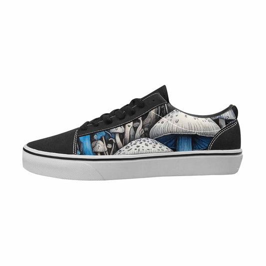 MEN'S Mushrooms Black & Blue Ink Canvas Original Design Kaleidoscope Limited Edition Sneakers