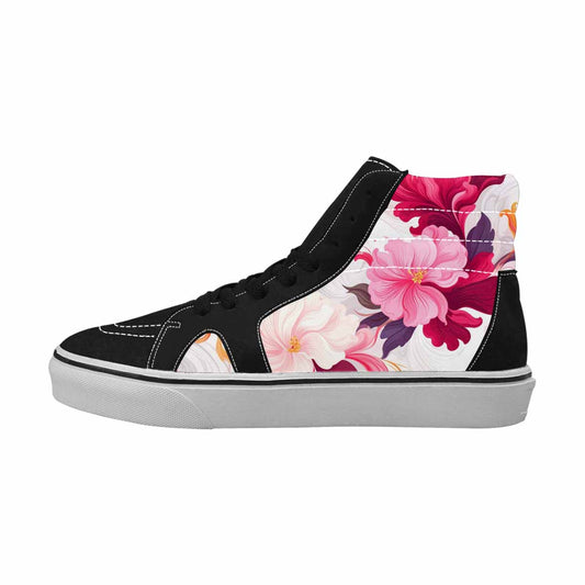 WOMEN'S Marble Floral High Top Canvas Vivid Custom Shoes