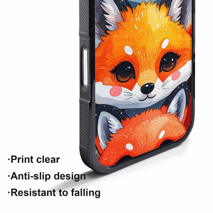 iPhone 17 Air Case — Watercolor Kawaii Fox Faces Watercolor Abstract, Original Design Phone Case