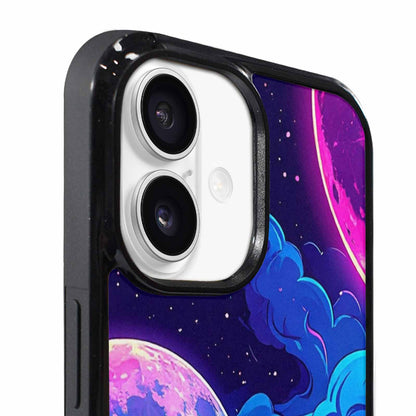 iPhone 17 Case — Neon Winter Moon Cartoon Cute, Custom Printed Phone Case