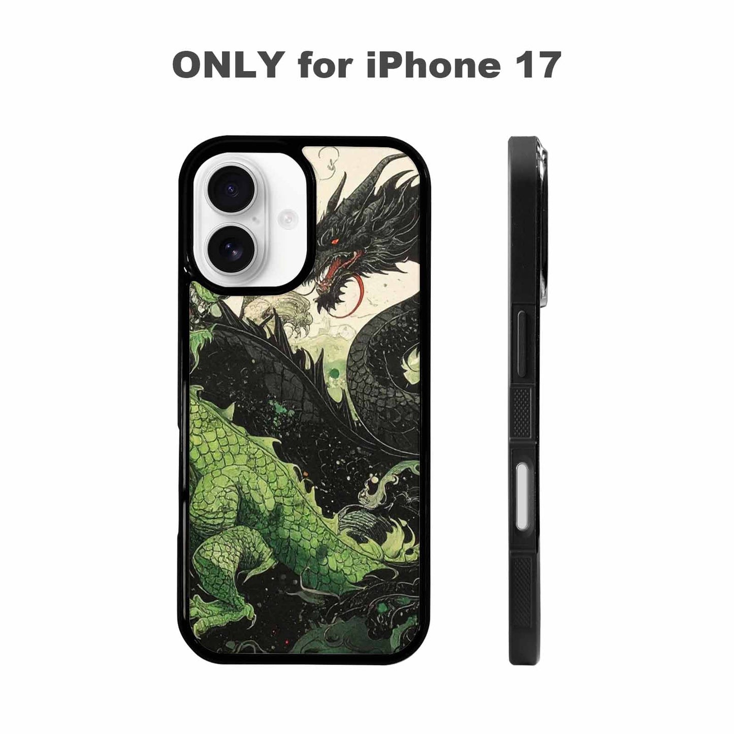 iPhone 17 Case — Dragon Scale Black &amp; Original Art, Custom Art Phone Cover