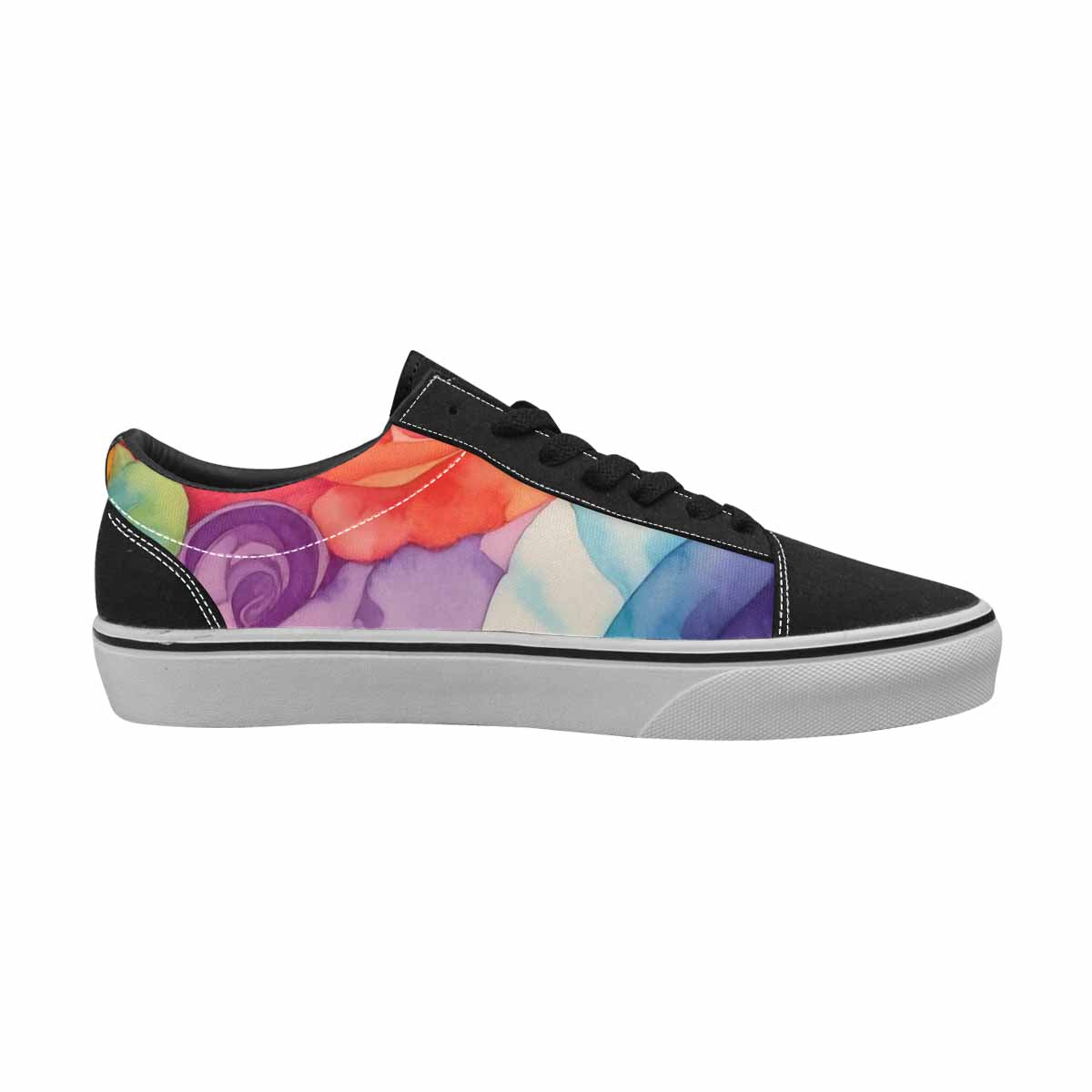 WOMEN'S Tie Dye Swirls Tie Lace-Up Canvas Vibrant Chaos Custom Sneakers