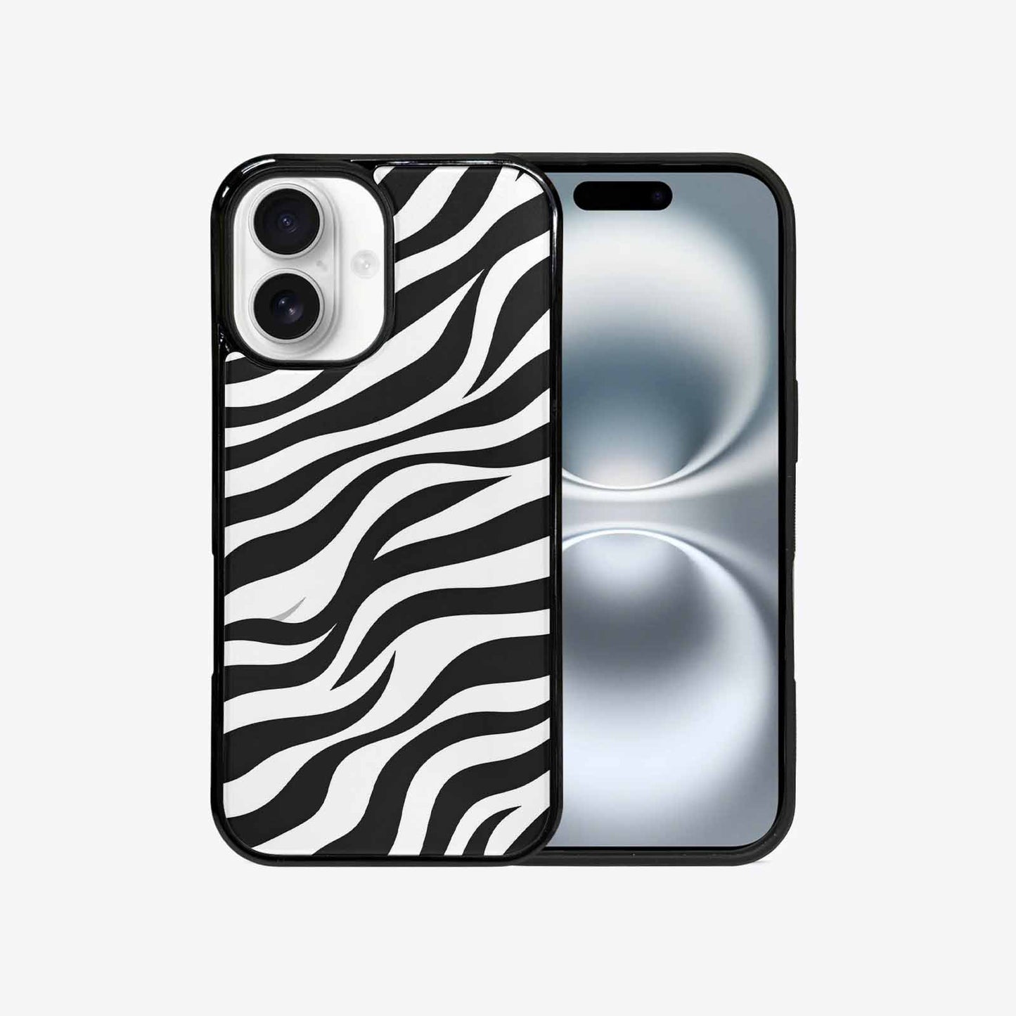 iPhone 16 Case — Zebra Print Black White, Customized Protective Case