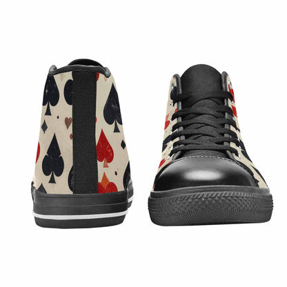 MEN'S Playing Card Suit High Top Canvas Neon Fantasy Custom Sneakers