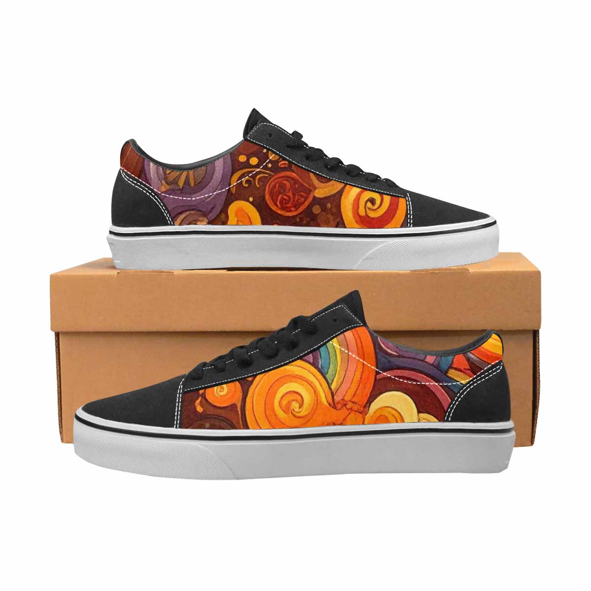 MEN'S Groovy 70S Peace Canvas Lace-Up Surreal Custom Shoes