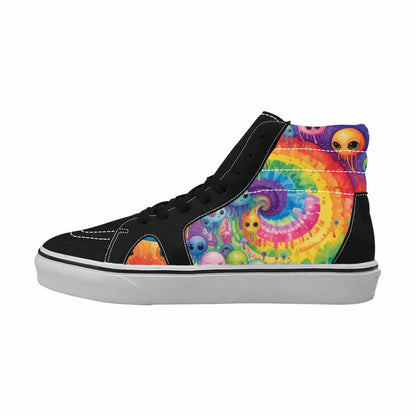 MEN'S Aliens  Tie Dye High Top Canvas Dark Academia Custom Sneakers