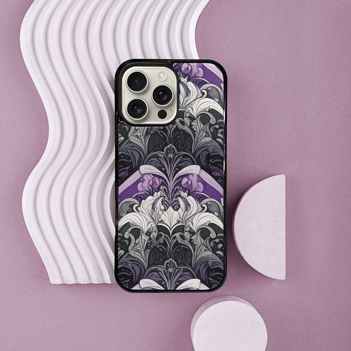 iPhone 16 Pro Max Case — Asexual Flag Color Theme Small Rainbow, Custom Made Phone Cover