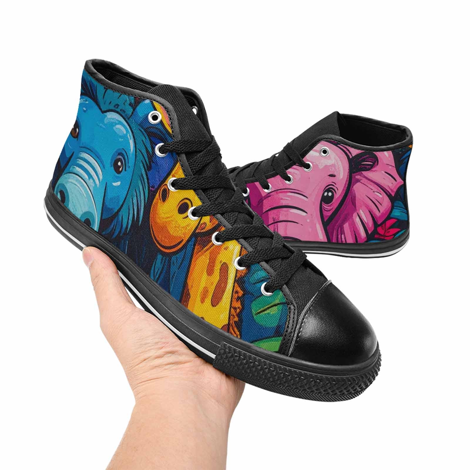 MEN'S Cartoon Animal Characters High Top Canvas Vivid Custom Sneakers