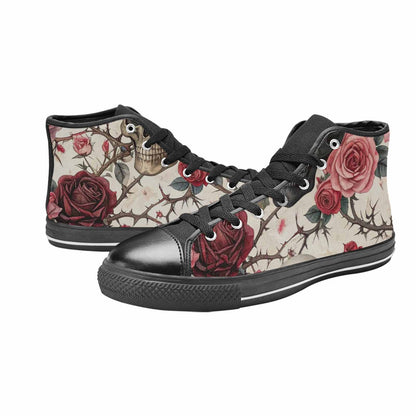 MEN'S Skulls - Roses High Top Canvas Cottagecore Shoes
