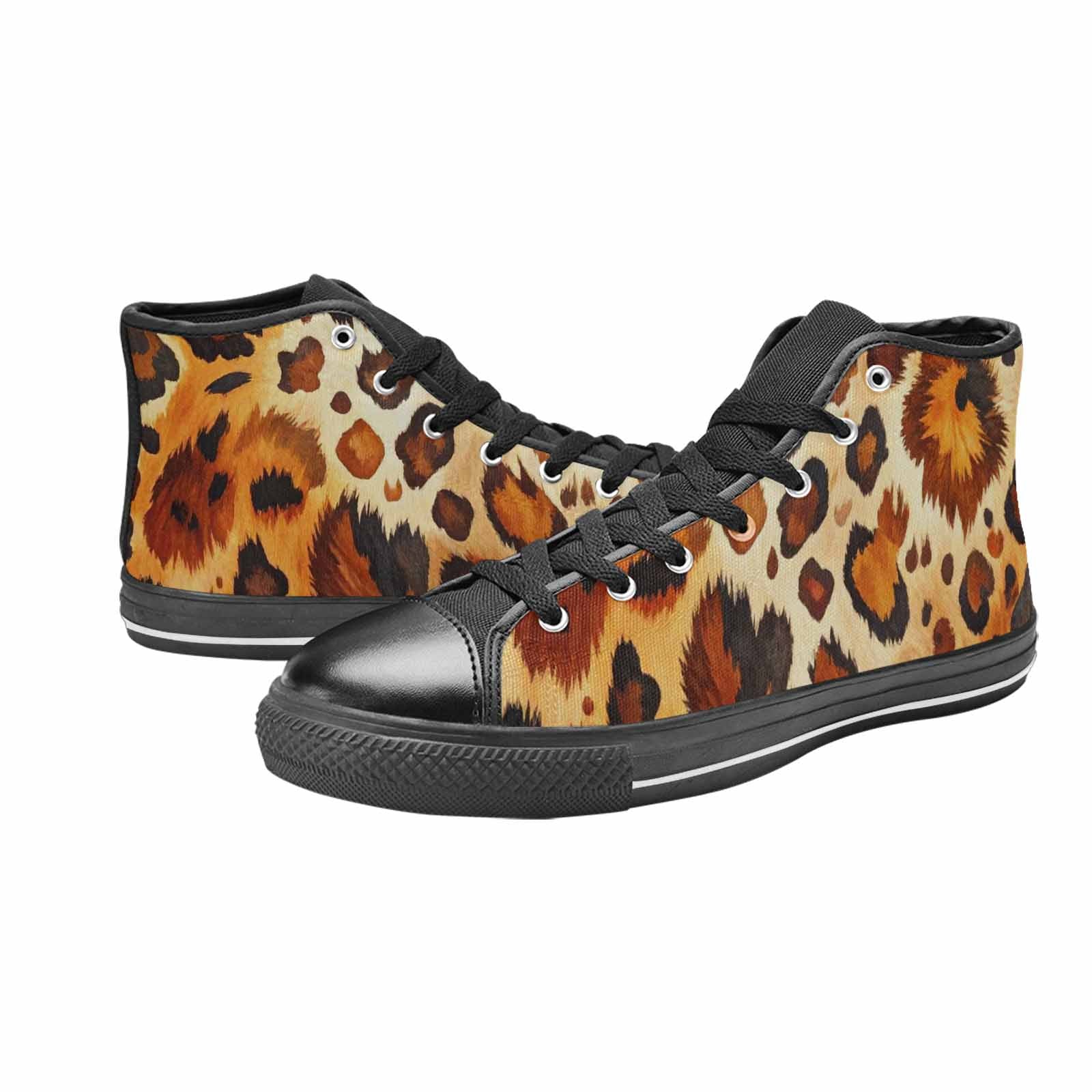WOMEN'S Cow Animal Print High Top Canvas Wallpaper Art Shoes