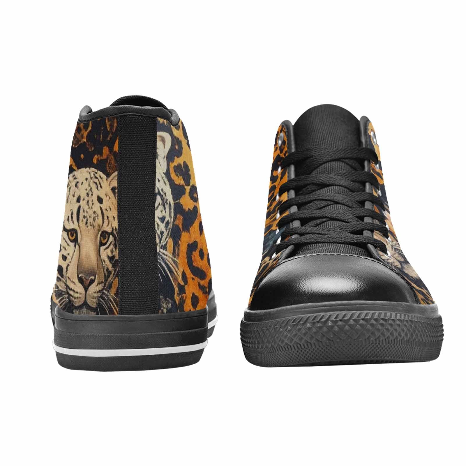 MEN'S Animal Print High Top Canvas Vibrant Chaos Custom Shoes