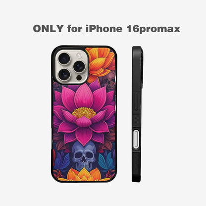 iPhone 16 Pro Max Case — Lotus Skulls, Unique Phone Case Design