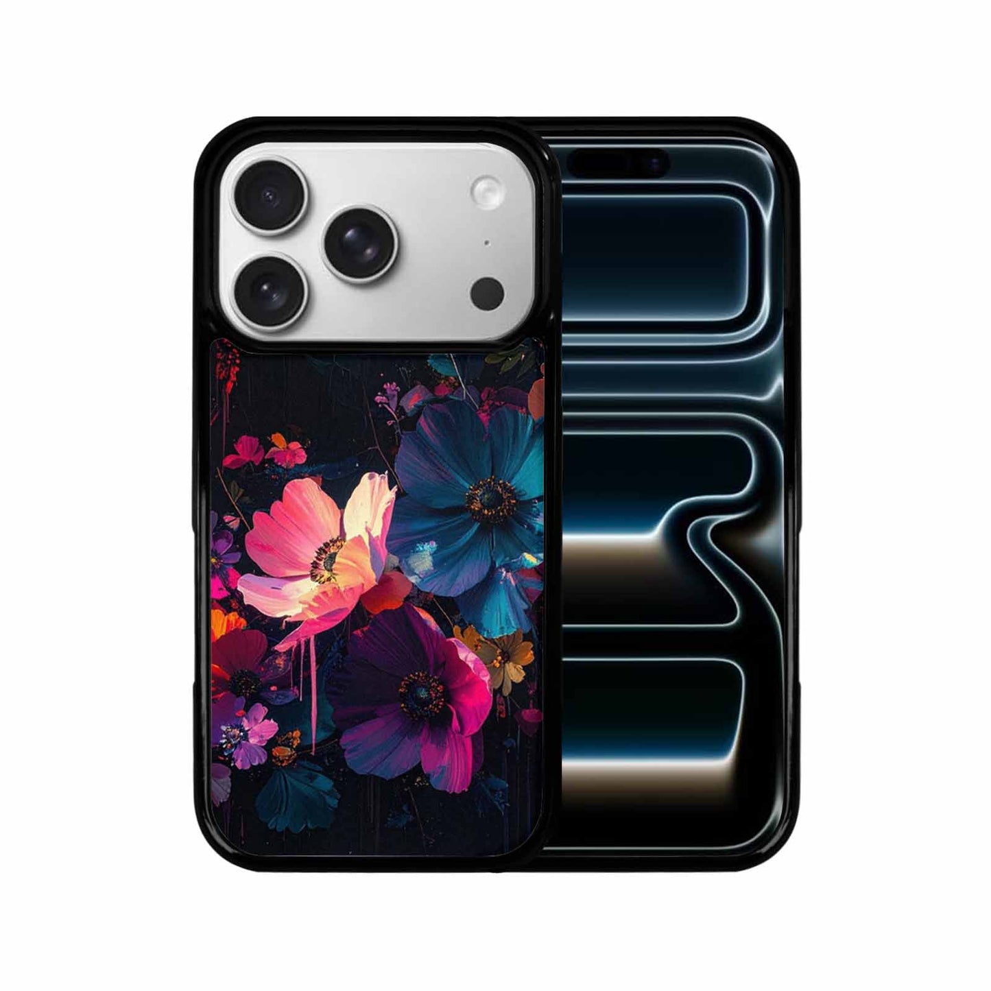 iPhone 17 Pro Case — Shadowy Glitch Floral Pattern Hundreds Floral, Customized Protective Case