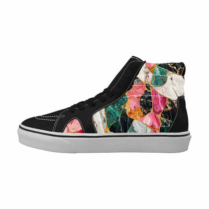 WOMEN'S Marble Stone Texture High Top Canvas Cottagecore Custom Sneakers