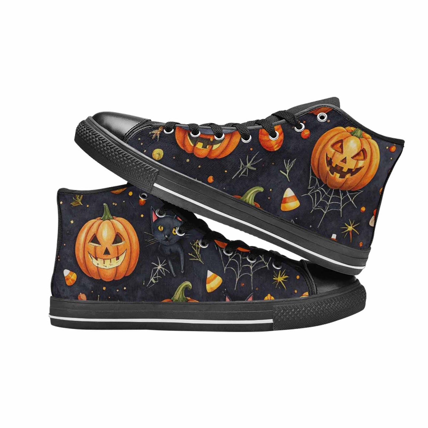 WOMEN'S Halloween High Top Canvas Vibrant Chaos Shoes