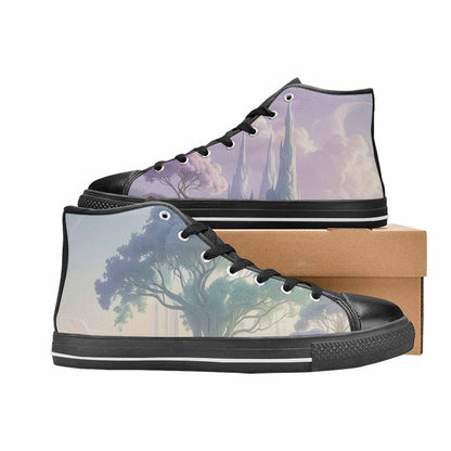 WOMEN'S Surrealist Dreamscape High Top Canvas Cottagecore Sneakers