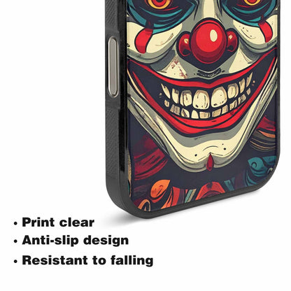 iPhone 16 Pro Max Case — Evil Circus Heads Faces Overlapping Patterns, Custom Made Phone Cover