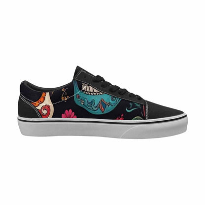 WOMEN'S Dia De Los Muertos Sugar Skull Canvas Lace-Up Y2K Custom Sneakers